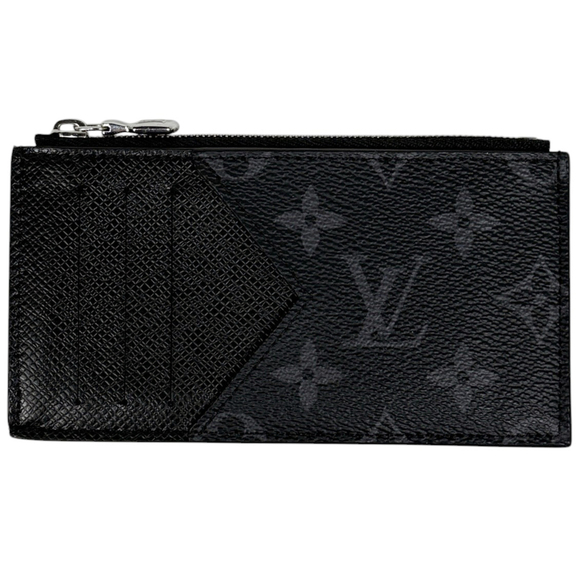 Louis Vuitton Taiga Monogram Eclipse Coin Card Holder Business Case Wallet/...